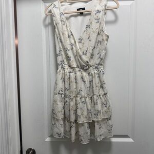 Iz Byer Cream Floral Mini Dress